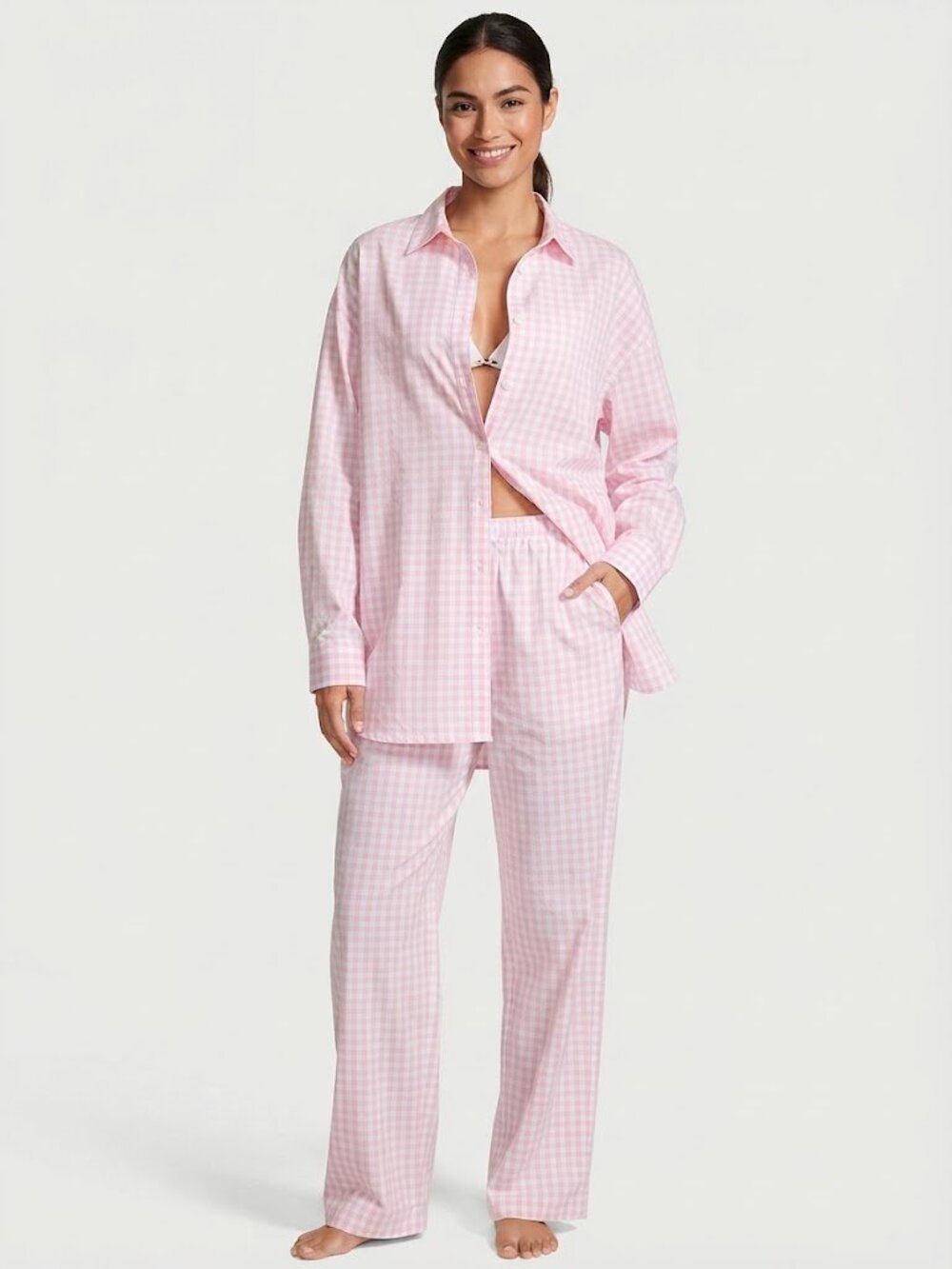 Victoria's Secret Modal-Cotton Long Pajama Set Small (short) NWT
